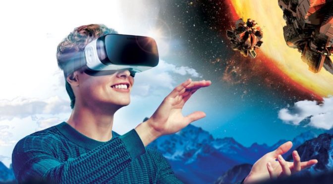 Os Sinais Da Realidade Virtual Ajustaram-se Para Os Jogos 3D E O